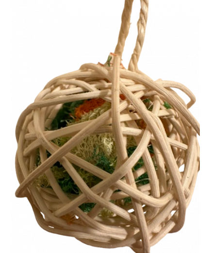 Parrot-Supplies Woven Vine Ball Filled With Loofah Foraging Parrot Toy Parrot-Supplies Woven Vine Ball Filled With Loofah Foraging Parrot Toy